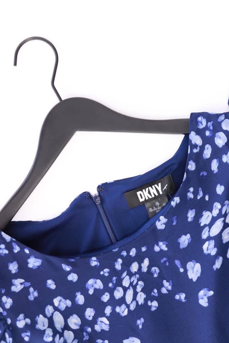 DKNY Chiffonkleid Gr. 44 Kurzarm blau aus Polyester