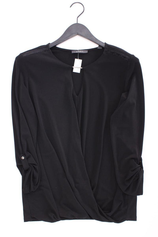 Esprit Classic Shirt Gr. M neuwertig 3/4 Ärmel schwarz aus Polyester
