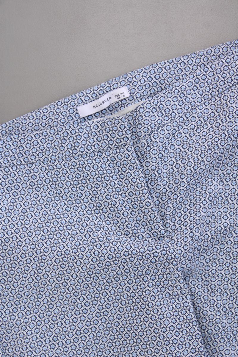Reserved 7/8 Hose Gr. 38 geometrisches Muster blau aus Baumwolle