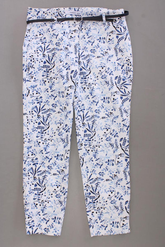 Reserved Hose Gr. 38 mit Blumenmuster mit Gürtel blau aus Baumwolle
