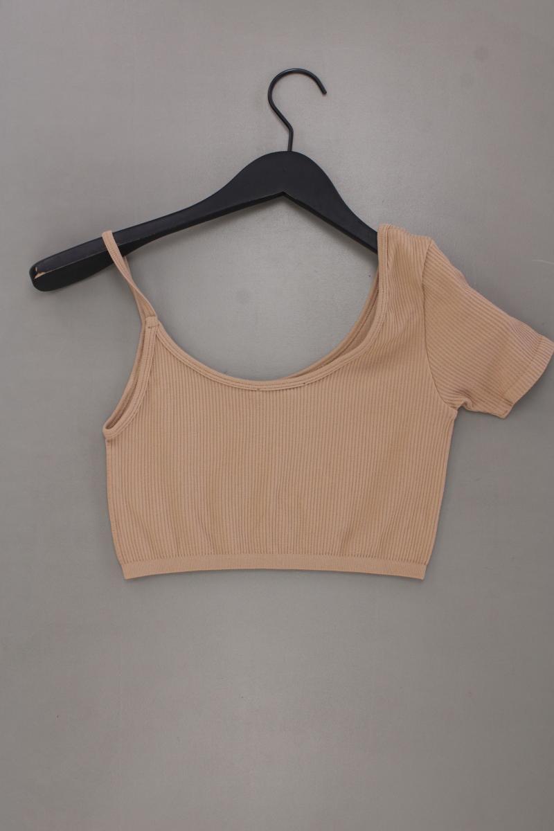 Zara Cropped Shirt Gr. XS neuwertig Kurzarm braun aus Nylon