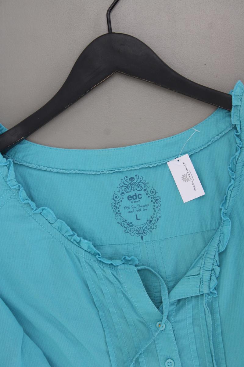 edc by Esprit Langarmbluse Gr. L türkis aus Baumwolle