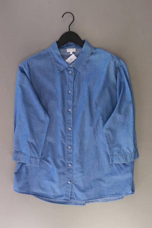 MAC Regular Bluse Gr. 44 3/4 Ärmel blau aus Baumwolle
