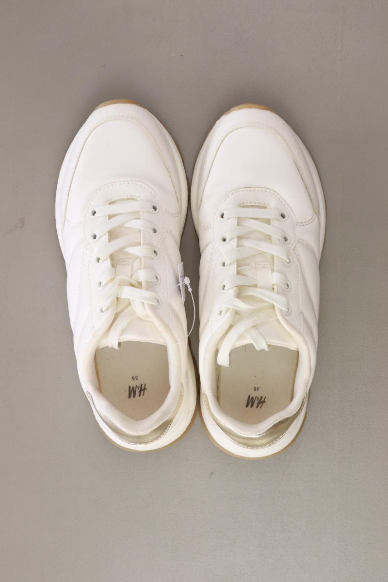 H&M Sneakers Gr. 35 weiß aus Kunstleder