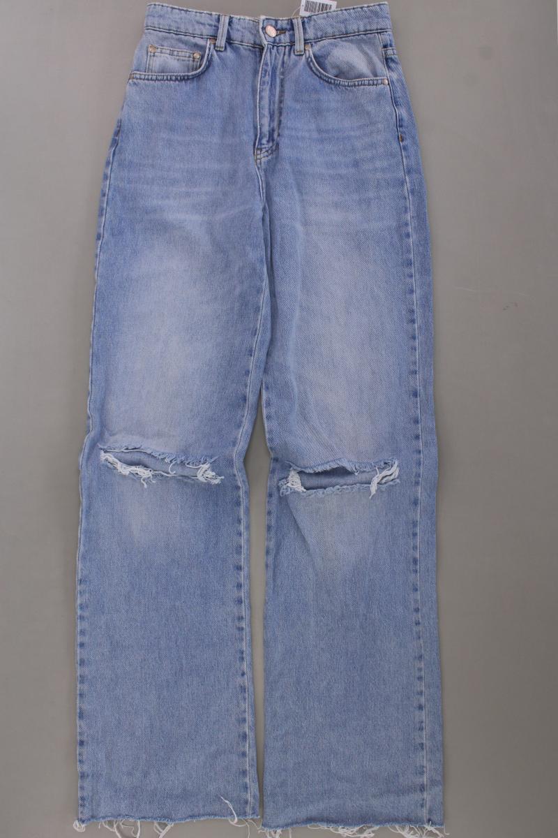 Stradivarius Wide Leg Jeans Gr. 36 blau aus Baumwolle