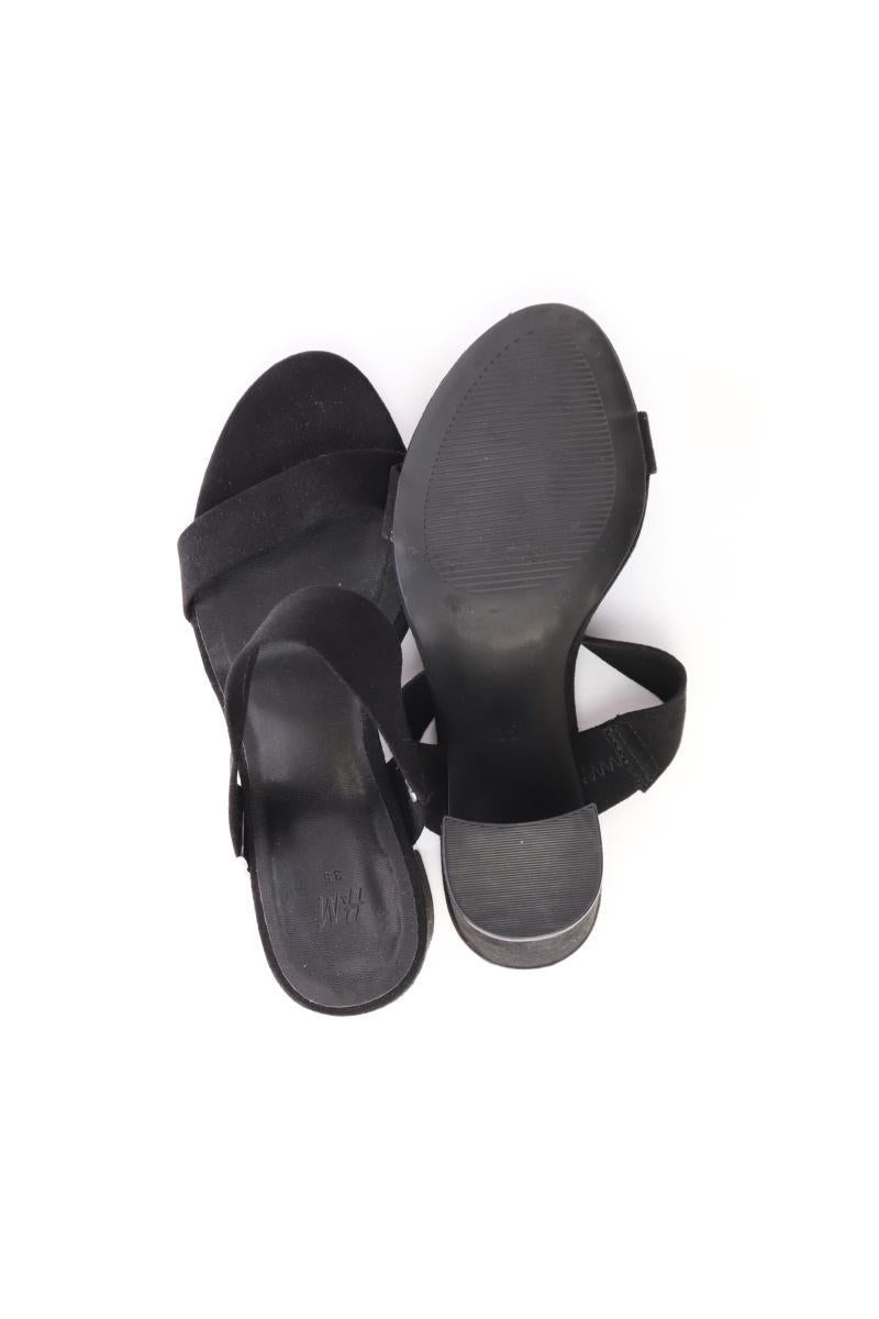 H&M Sandaletten Gr. 35 schwarz aus Kunstleder