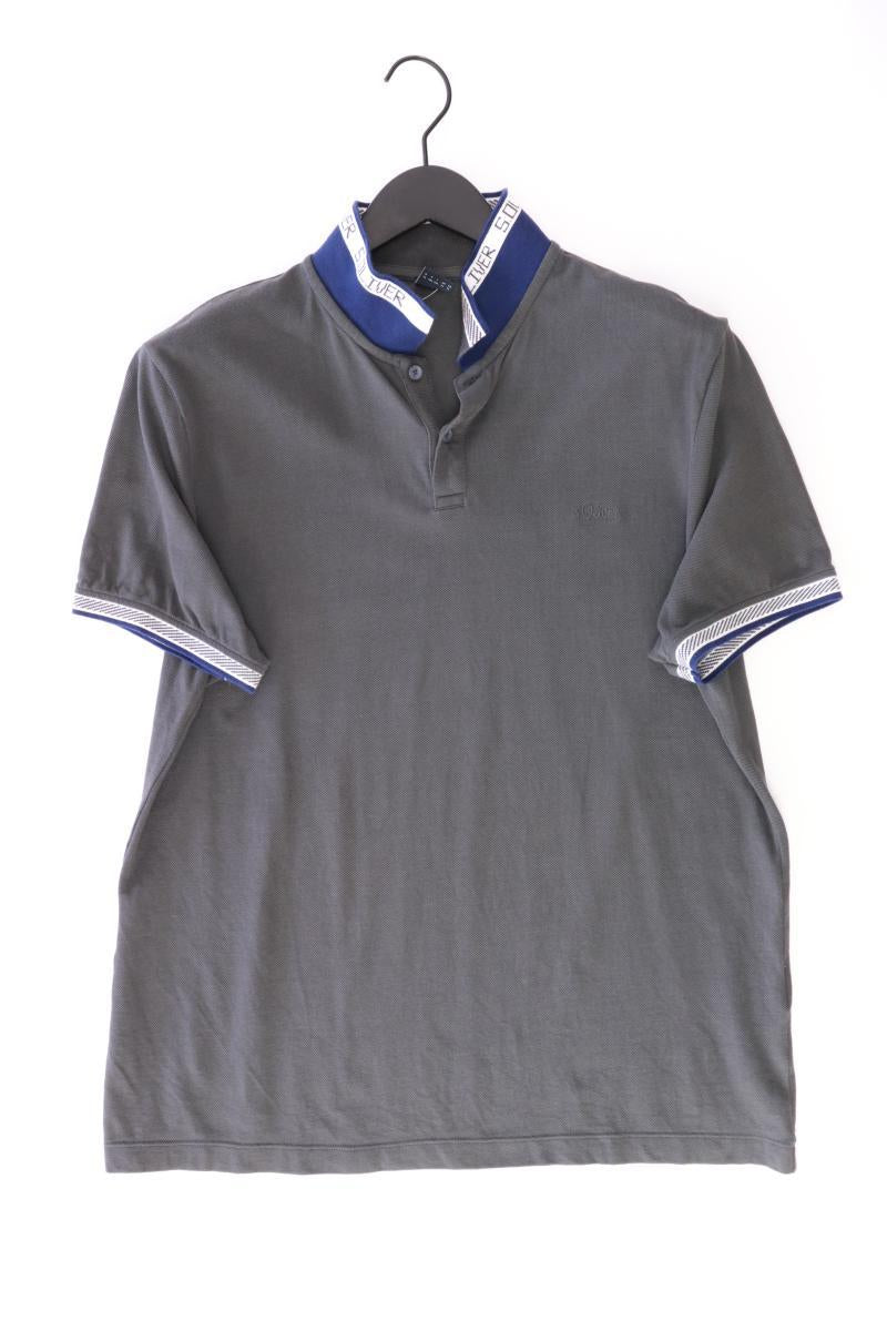 s.Oliver Poloshirt für Herren Gr. XL Kurzarm grau aus Baumwolle