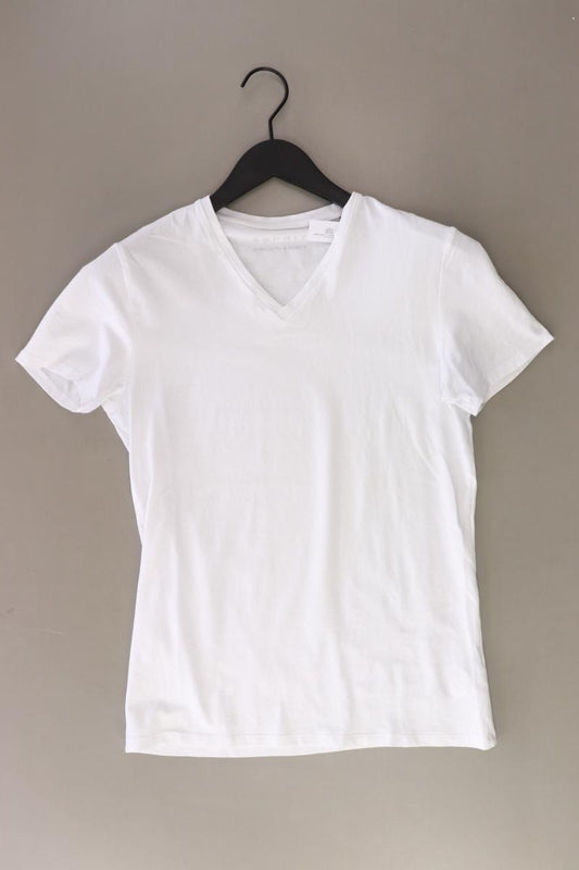 Esprit Shirt mit V-Ausschnitt Gr. S Kurzarm weiß aus Baumwolle