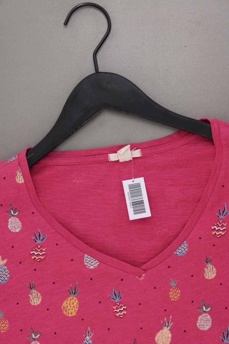 Esprit Shirt mit Ananasmuster Gr. M Kurzarm pink