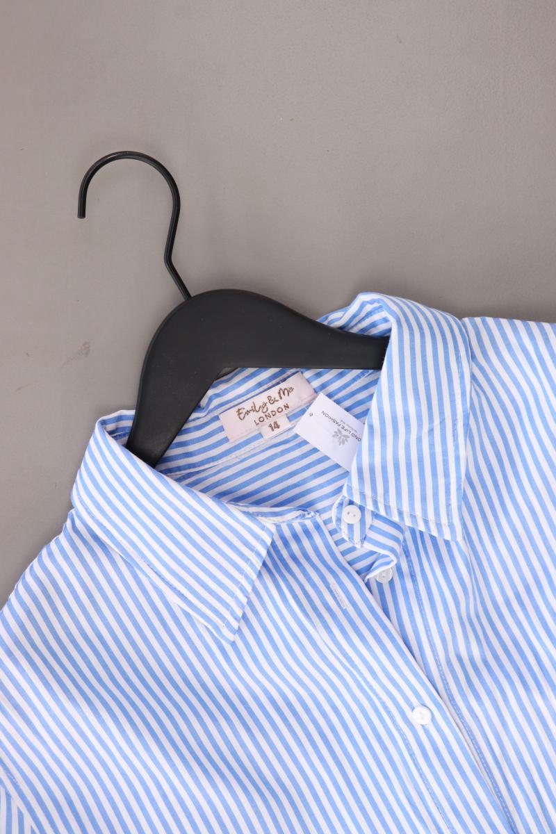Emily & me Bluse Gr. UK 14 (M) gestreift Langarm blau aus Polyester