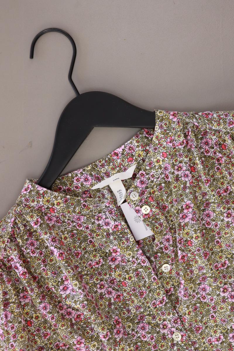 H&M Mama Bluse Gr. L mit Blumenmuster Langarm mehrfarbig aus Baumwolle