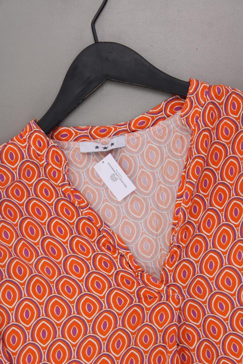 Made In Italy Kurzarmbluse Gr. OneSize geometrisches Muster orange aus Viskose