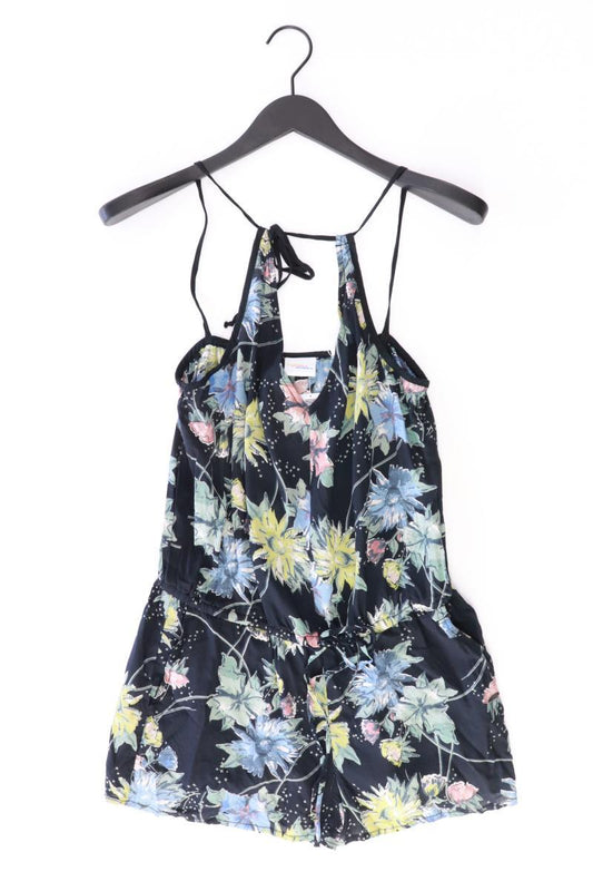 O´Neill Kurzer Jumpsuit Gr. S mit Blumenmuster schwarz aus Baumwolle