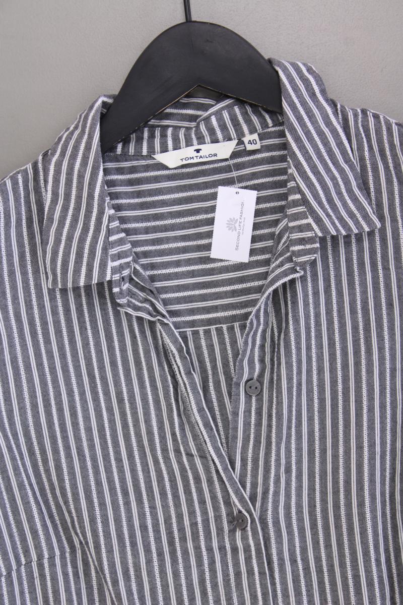 Tom Tailor Polokleid Gr. 40 gestreift Ärmellos grau