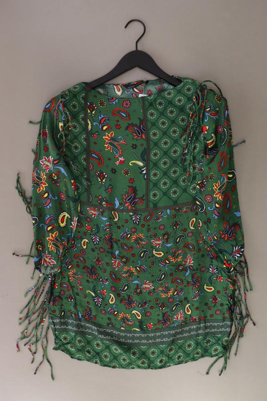 Zara Langarmbluse Gr. S mit Paisleymuster grün aus Polyester