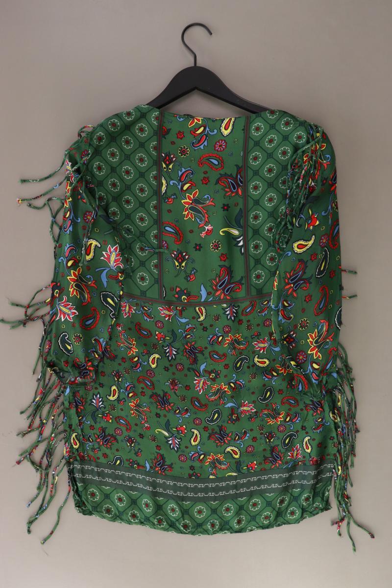 Zara Langarmbluse Gr. S mit Paisleymuster grün aus Polyester
