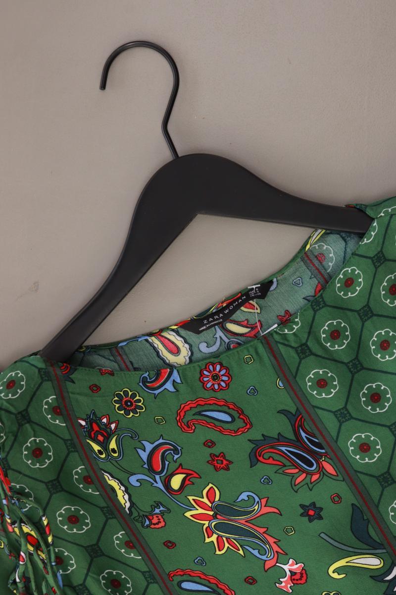 Zara Langarmbluse Gr. S mit Paisleymuster grün aus Polyester
