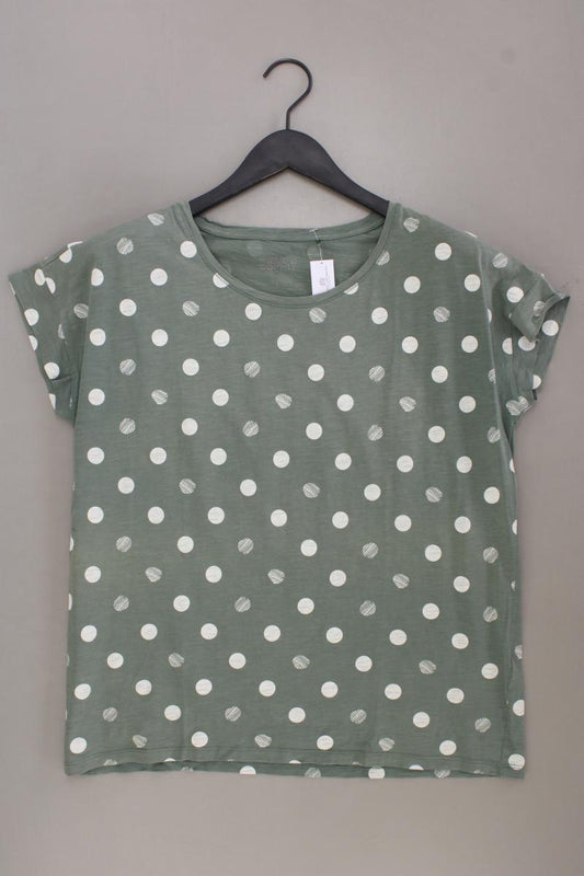 Esprit T-Shirt Gr. L gepunktet Kurzarm grün aus Baumwolle
