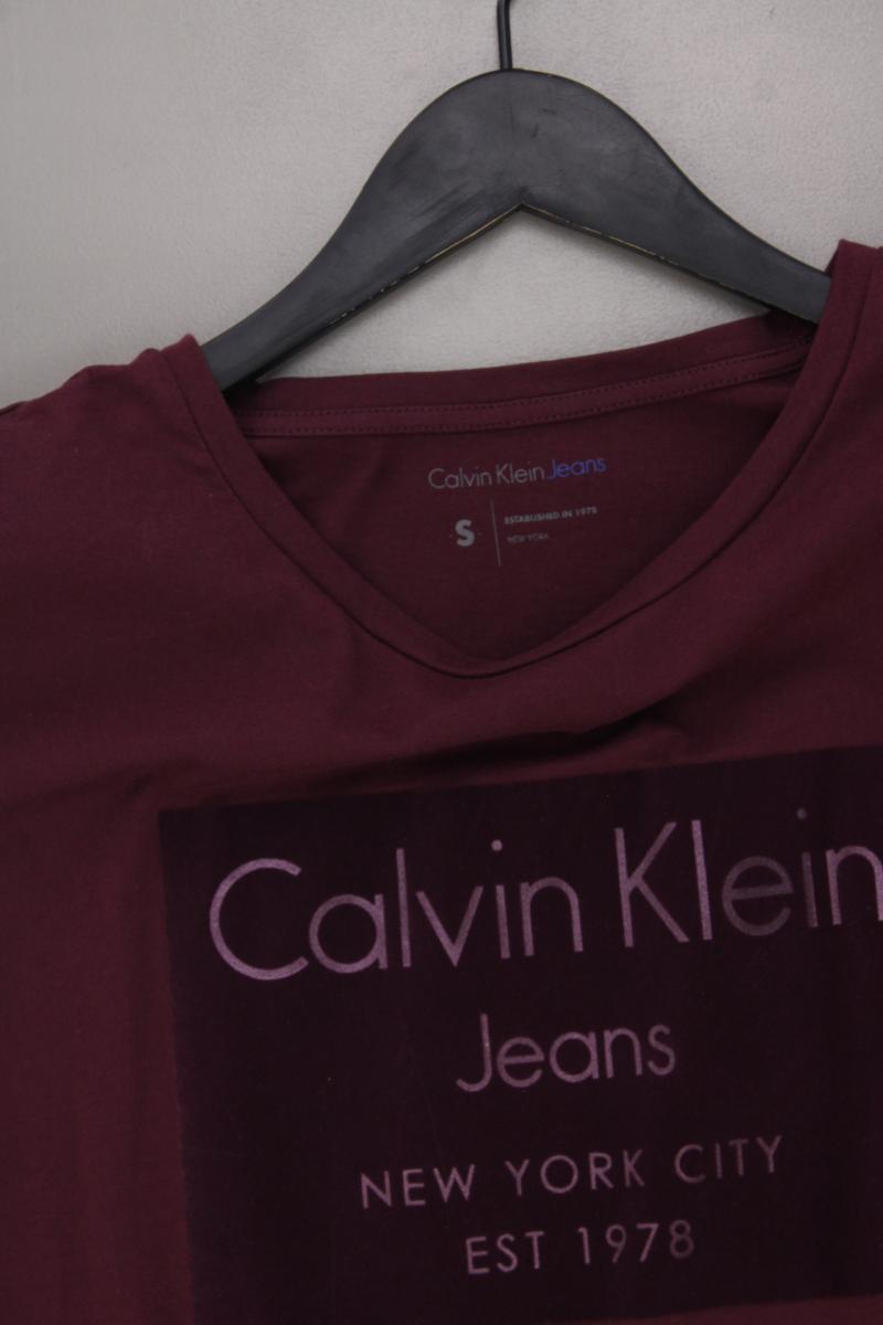 Calvin Klein Printshirt Gr. S Kurzarm lila aus Baumwolle