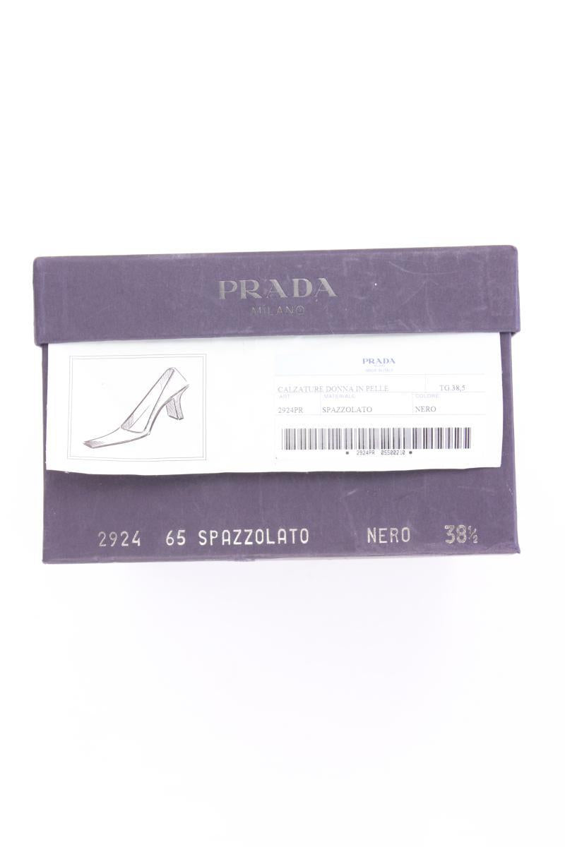 Prada Calzature Donna Spazzolato Leder Pumps Gr. 38,5 schwarz