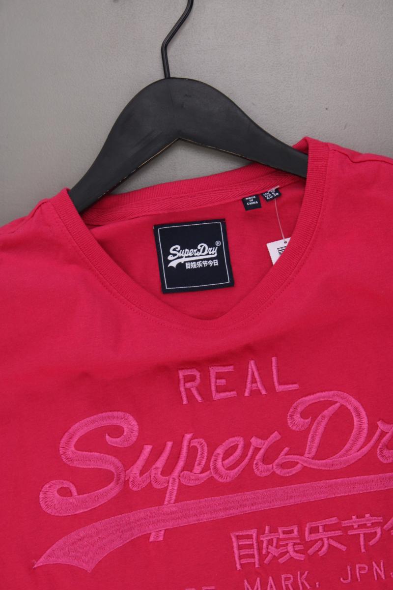 Superdry Printshirt Gr. 38 Kurzarm pink aus Baumwolle