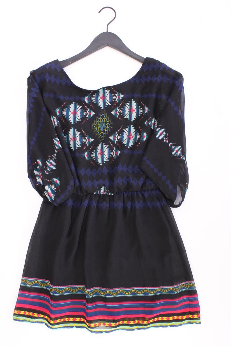 Stradivarius Chiffonkleid Gr. M 3/4 Ärmel schwarz aus Polyester