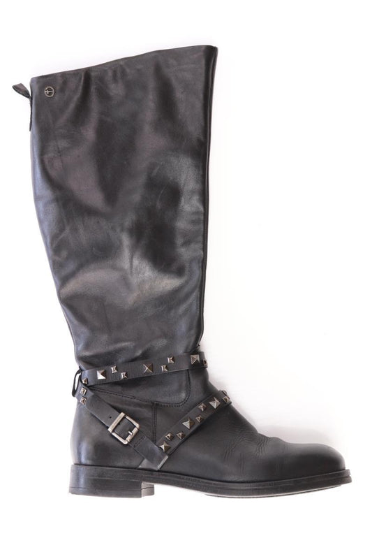 Tamaris Stiefel Gr. 40 mit Nieten schwarz aus Leder