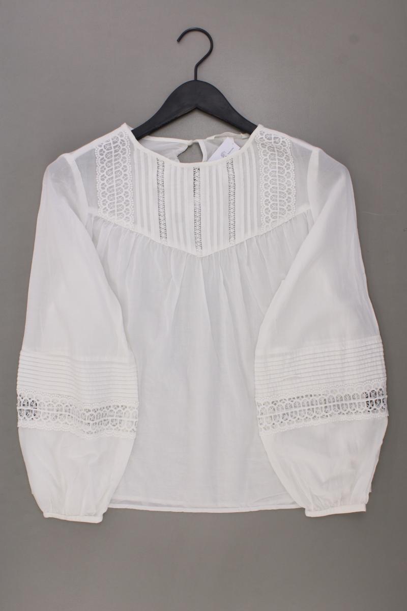 H&M Langarmbluse Gr. 36 weiß aus Viskose