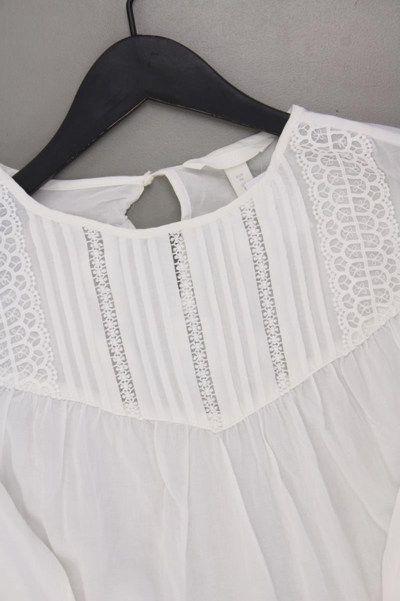 H&M Langarmbluse Gr. 36 weiß aus Viskose
