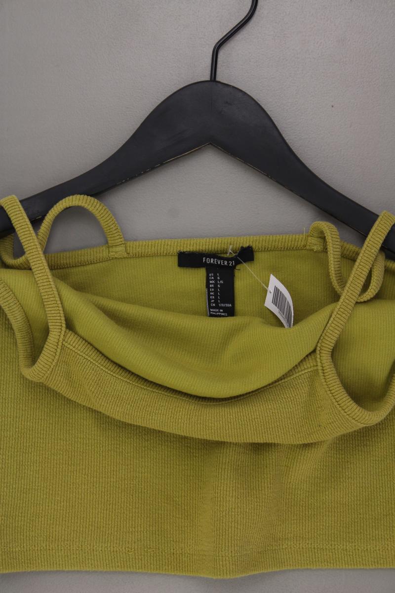 forever 21 Crop Top Gr. L grün aus Baumwolle