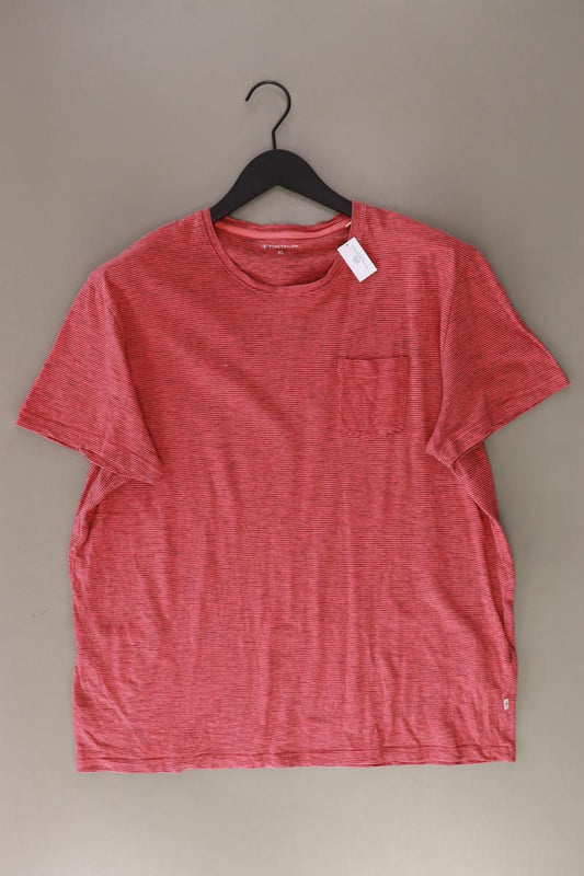 Tom Tailor Ringelshirt für Herren Gr. XL gestreift Kurzarm rot aus Baumwolle