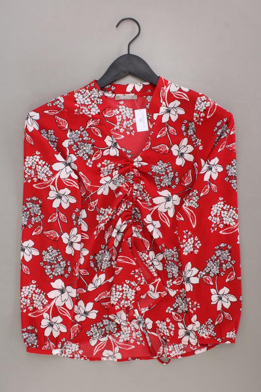 Orsay Langarmbluse Gr. 34 mit Blumenmuster neuwertig rot aus Polyester