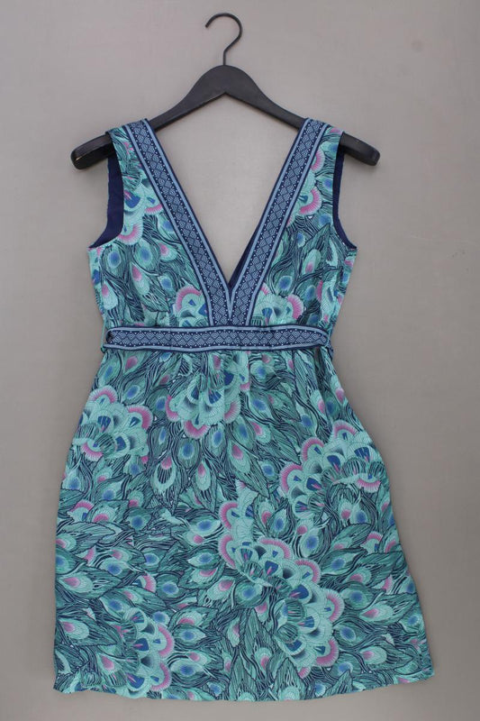 H&M Sommerkleid Gr. 36 mit Gürtel Träger blau aus Polyester