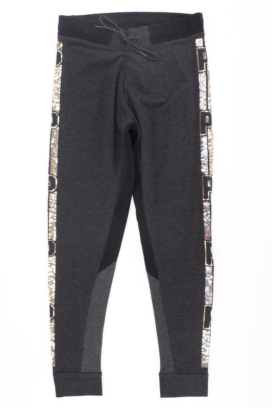 Victoria's Secret Jogginghose Gr. L mit Pailletten grau aus Baumwolle