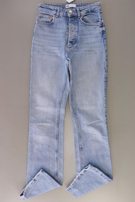 Zara Regular Jeans Gr. 32 blau aus Baumwolle