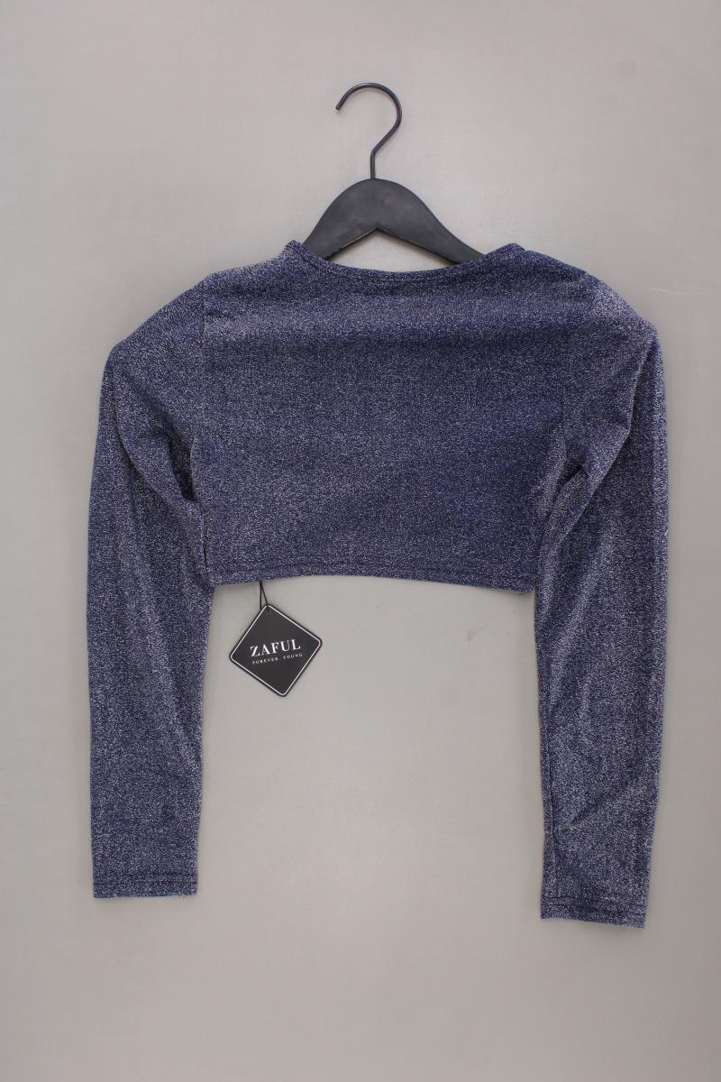 Zaful Crop Top Glitzer Gr. S neu mit Etikett mit Glitzer blau aus Polyester