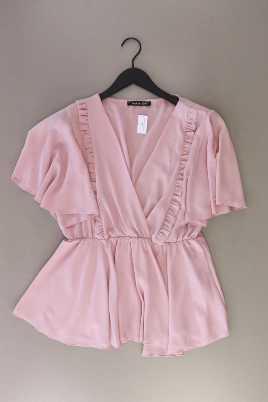 BOOHOO Chiffonbluse Gr. 48 Kurzarm rosa aus Polyester