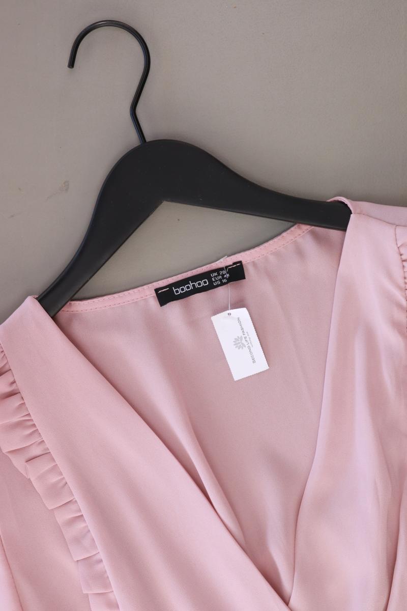 BOOHOO Chiffonbluse Gr. 48 Kurzarm rosa aus Polyester