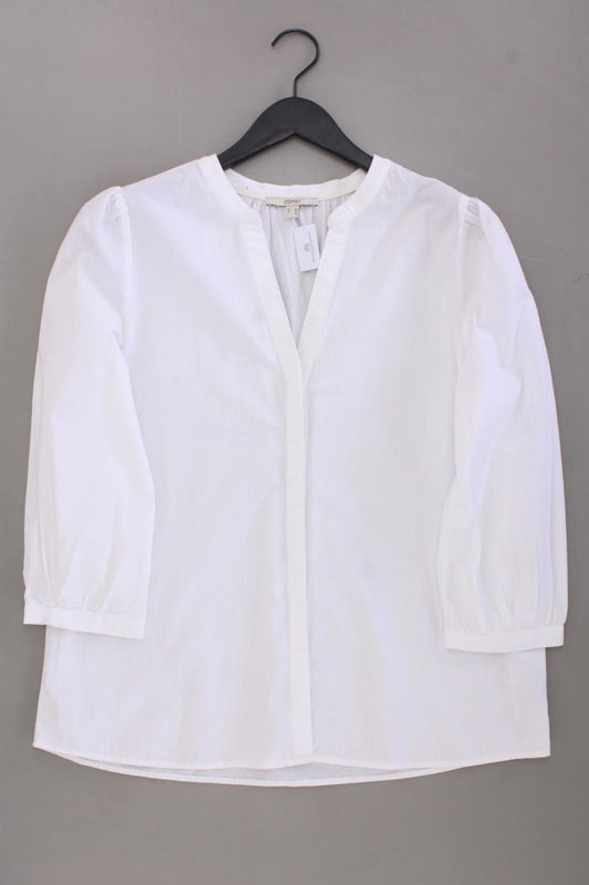 Esprit Comfort Bluse Gr. 40 neuwertig 3/4 Ärmel weiß aus Baumwolle