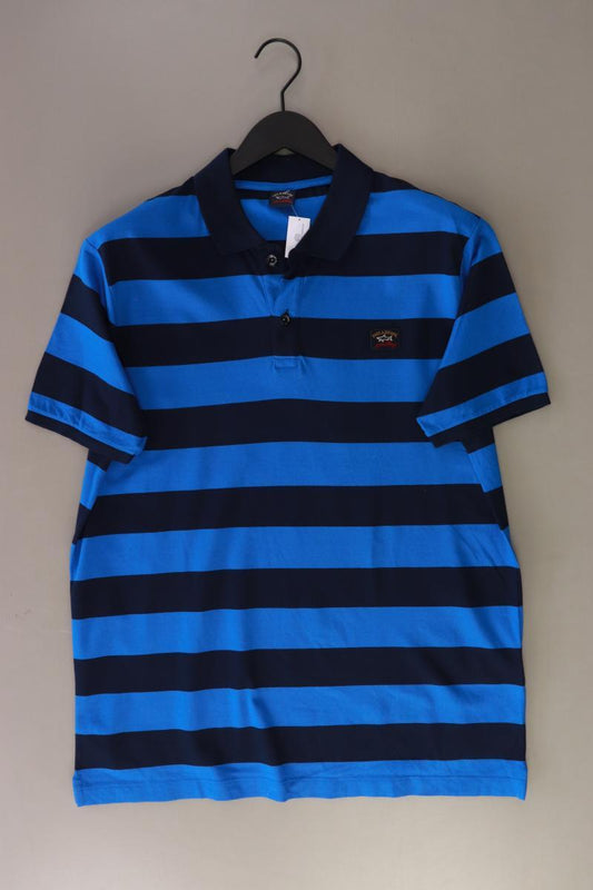 Paul & Shark Poloshirt für Herren Gr. XL gestreift Kurzarm blau aus Baumwolle