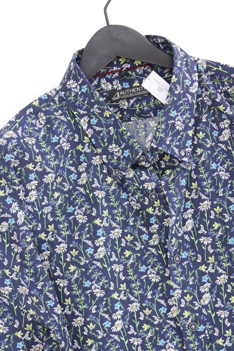 Authentic Kurzarmhemd für Herren Gr. XXXL mit Blumenmuster blau