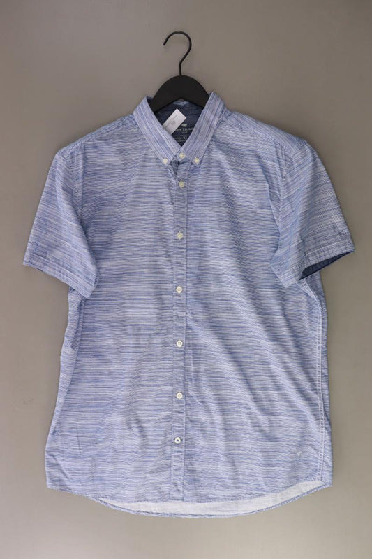 Tom Tailor Kurzarmhemd für Herren Gr. XL blau aus Baumwolle