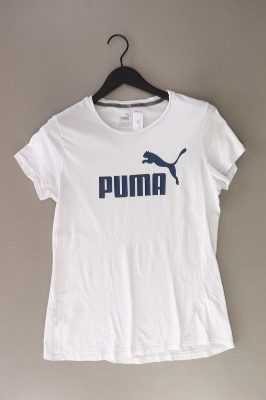 Puma Printshirt Gr. 42 Kurzarm weiß aus Baumwolle