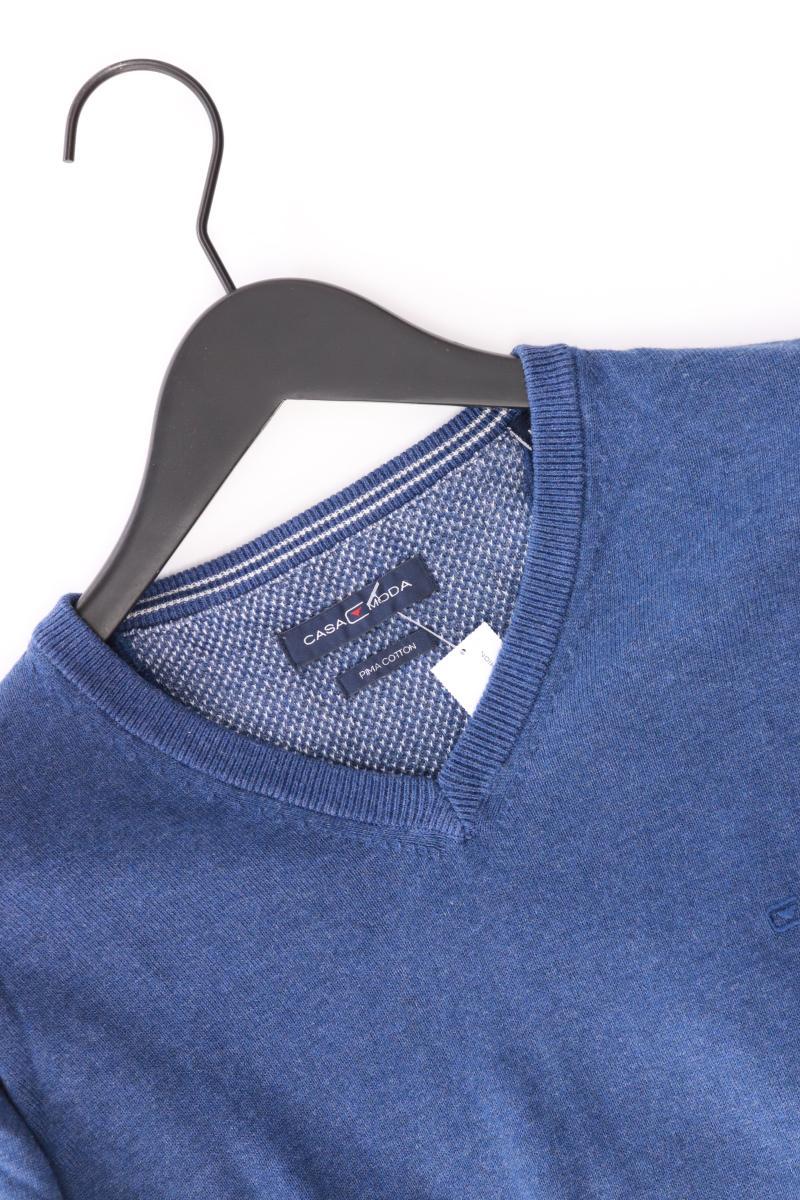 Casa Moda Feinstrickpullover für Herren Gr. M blau aus Baumwolle