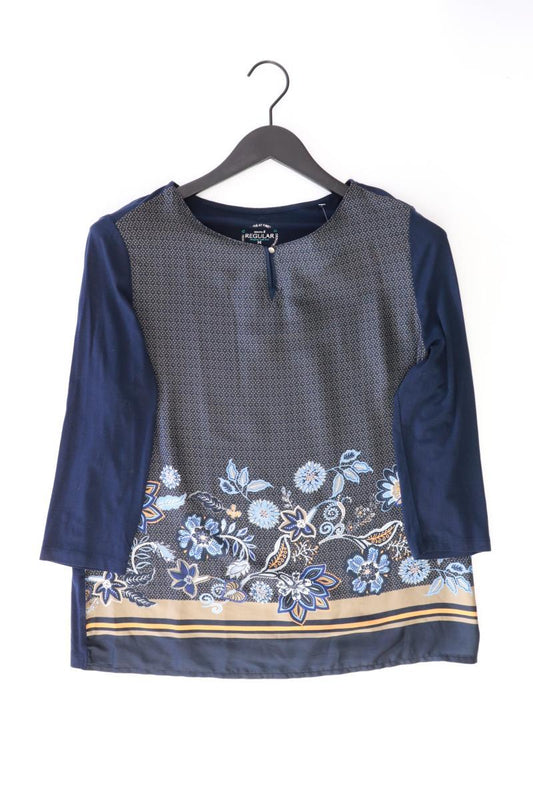 Bonita Regular Bluse Gr. M mit Blumenmuster 3/4 Ärmel blau aus Viskose