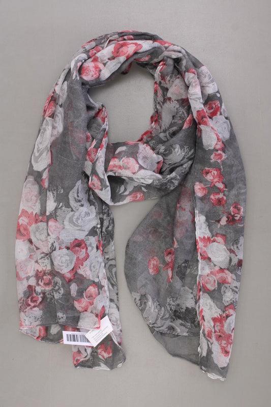 Tuch mit Blumenmuster grau aus Polyester