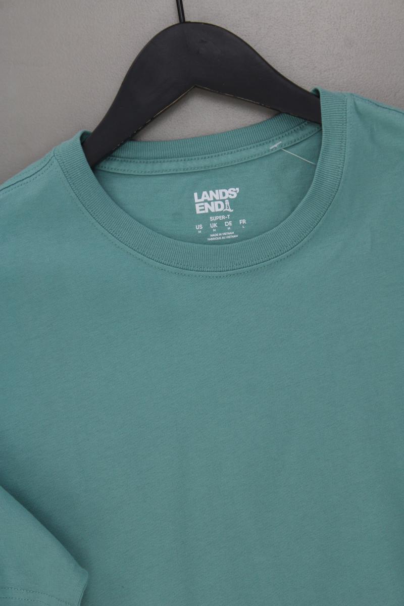 Lands' End T-Shirt für Herren Gr. M neuwertig Kurzarm blau aus Baumwolle