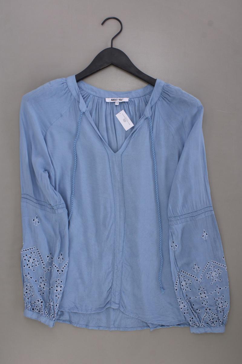 About You Langarmbluse Gr. 36 blau aus Viskose