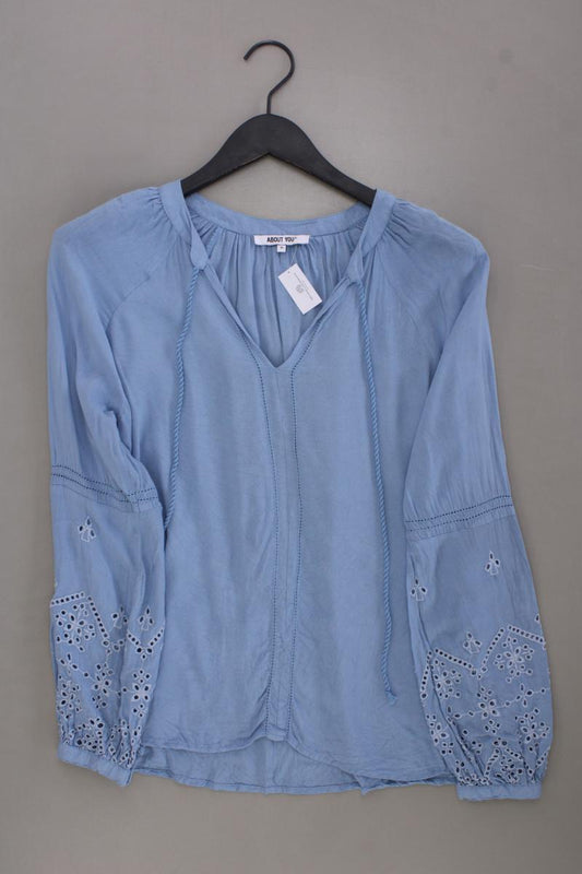About You Langarmbluse Gr. 36 blau aus Viskose