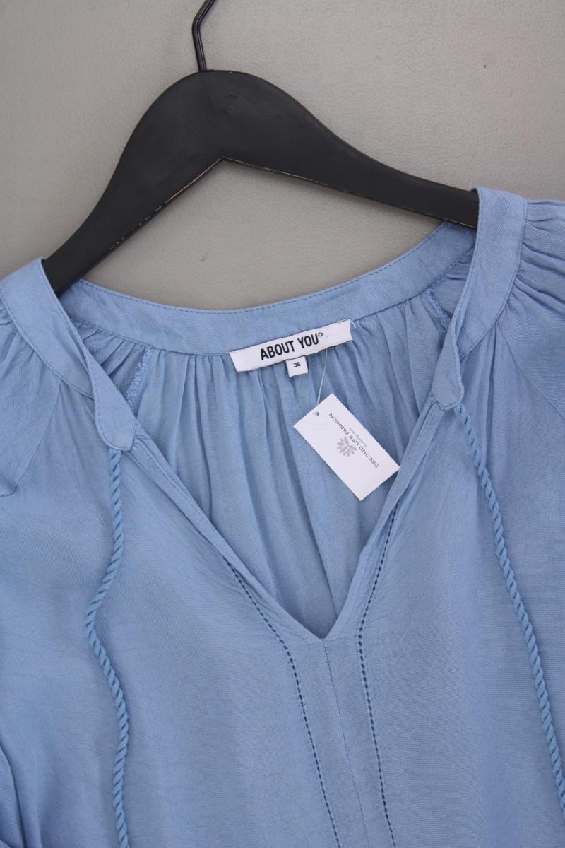 About You Langarmbluse Gr. 36 blau aus Viskose